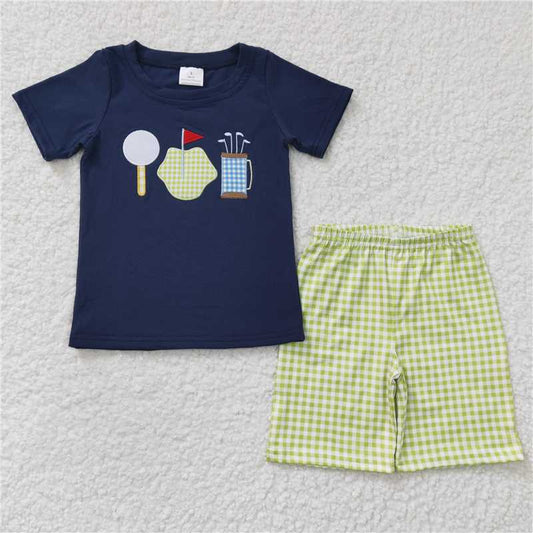 8.11 RTS NO MOQ Baby Boys kids Summer Sets BSSO0135 Golf Summer Shorts Clothes Sets