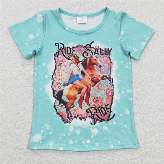 7.24 RTS NO MOQ Summer Baby Girls Short Sleeve GT0170 Western Riding Short Sleeve Tee Shirts