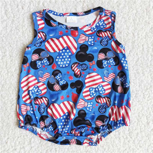 B15-11 infants baby boy sleeveless national day romper