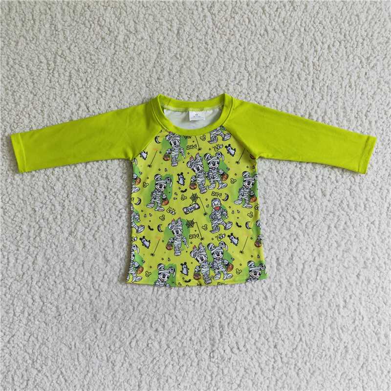 8.8 RTS NO MOQ Baby Boys Long Sleeve BT0032 Short sleeve Halloween cartoon shirts