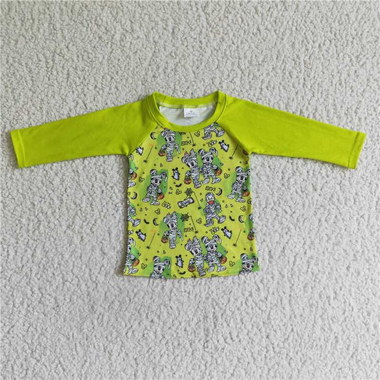 8.8 RTS NO MOQ Baby Boys Long Sleeve BT0032 Short sleeve Halloween cartoon shirts