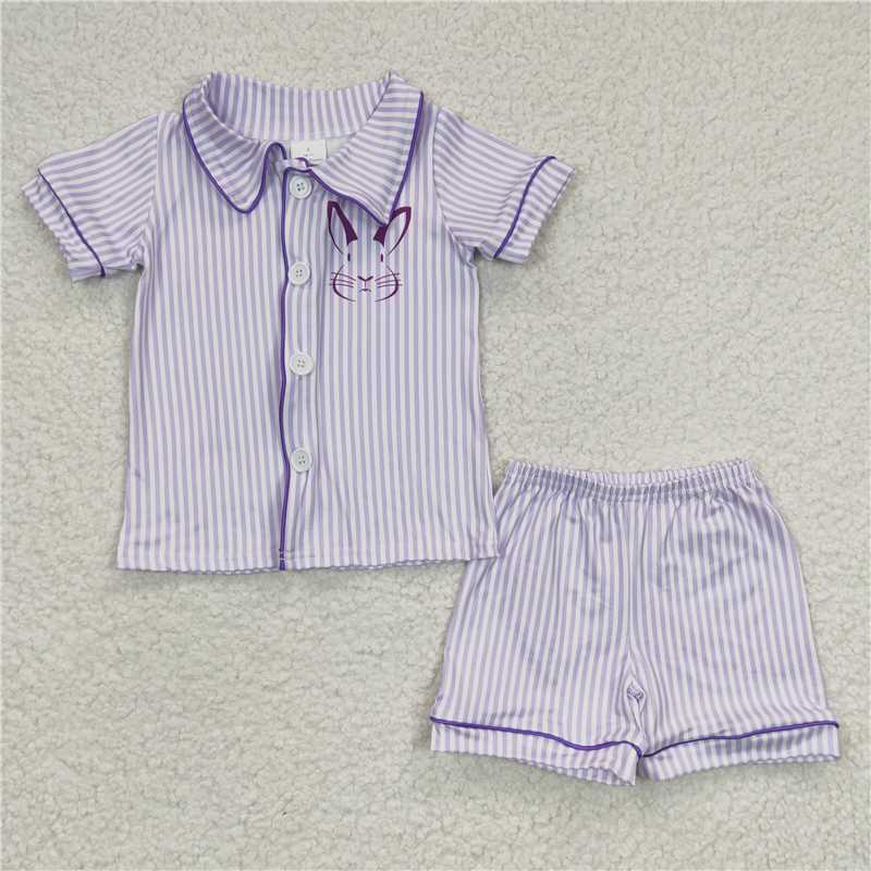 8.11 RTS NO MOQ Baby Boys kids Summer Sets BSSO0105 Rabbit Easter Pajamas Shorts Sets
