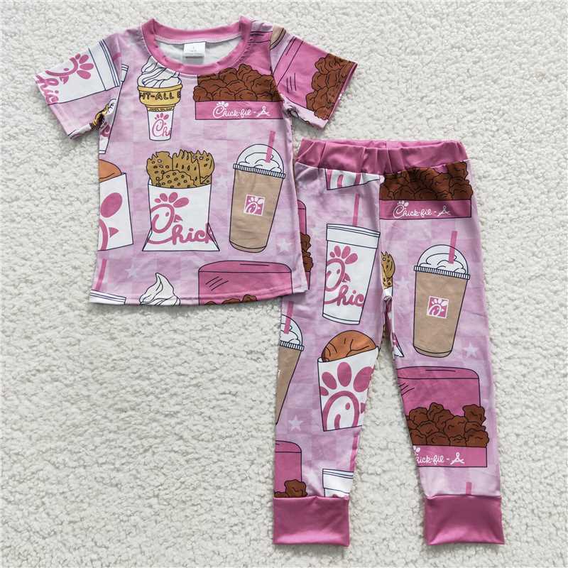 GSPO0696 Girls Cute Chicken Pajamas Set