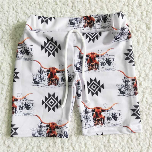 6.2 RTS NO MOQ Baby Boys Summer Pants SS0021 Western Cow Swimsuits Trunk