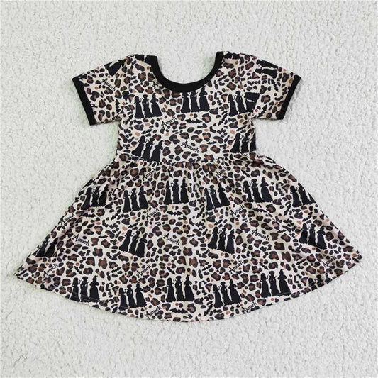 8.6 RTS NO MOQ Summer Baby Girls Dresses GSD0105 Halloween witch leopard dresses