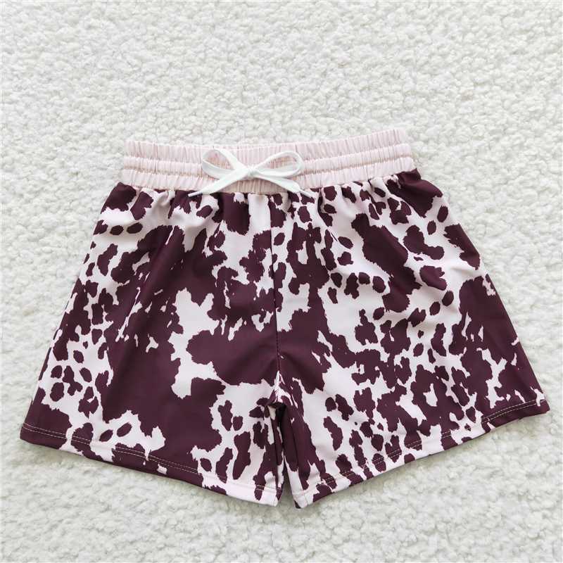 6.2 RTS NO MOQ Baby Boys Summer Pants S0130 Cow Print Trunk Swimsuits