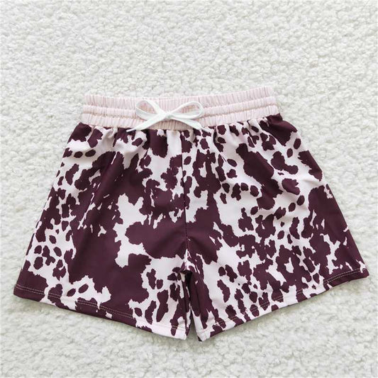 6.2 RTS NO MOQ Baby Boys Summer Pants S0130 Cow Print Trunk Swimsuits