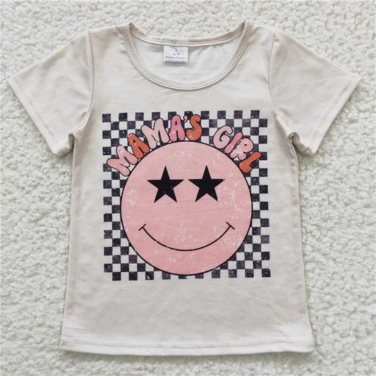 7.24 RTS NO MOQ Summer Baby Girls Short Sleeve GT0173 Mama's girl Western Shirts Tops