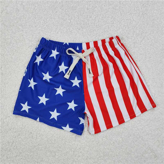 6.2 RTS NO MOQ Baby Boys Summer Pants S0089 4th Of July Star Western Trunks Swimsuits