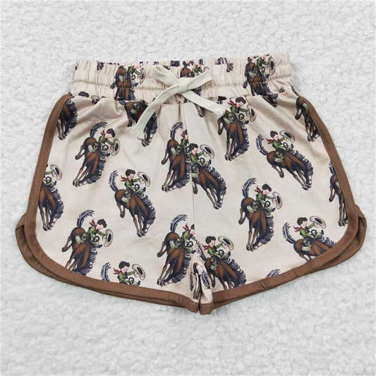 6.24 RTS NO MOQ Baby Girls Summer Pants SS0088 Western Rodeo Sports Summer Shorts