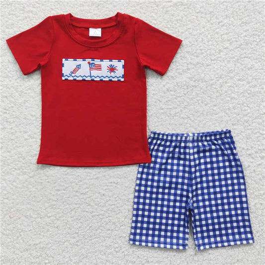 8.9 RTS NO MOQ Baby Boys kids Summer Sets BSSO0176 July 4th Summer Shorts Clothes Sets