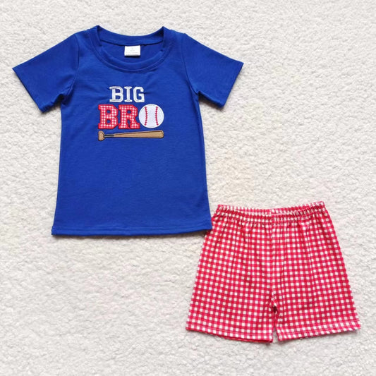 8.9 RTS NO MOQ Baby Boys kids Summer Sets BSSO0203 Big Brother Baseball Summer Shorts Sets