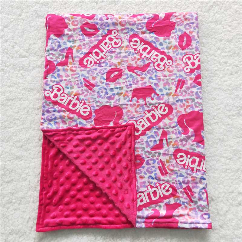 RTS NO MOQ Baby Kids Carpet BL0053 Heart Pink Leopard Doll Party Blankets