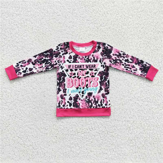 7.8 RTS NO MOQ Baby Girls Long Sleeve GT0078 Western Boots Long Sleeve Shirts Tops