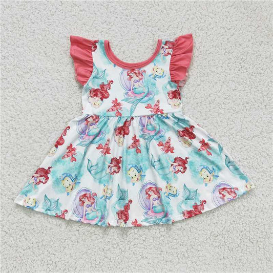 8.5 RTS NO MOQ Summer Baby Girls Dresses GSD0173 Pearl Mermaid Knee Length Dresses