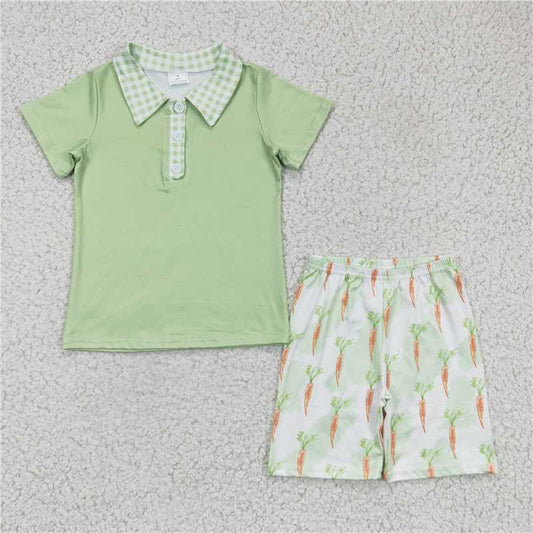 8.11 RTS NO MOQ Baby Boys kids Summer Sets BSSO0095 Easter Carrot shorts sets