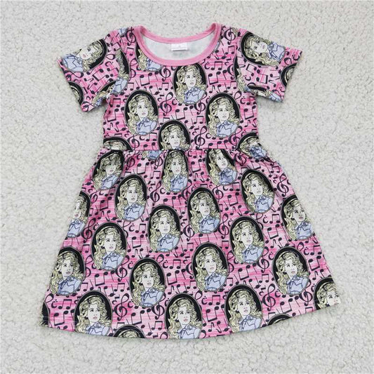 8.5 RTS NO MOQ Summer Baby Girls Dresses GSD0180 Singer Music Knee Length Dresses