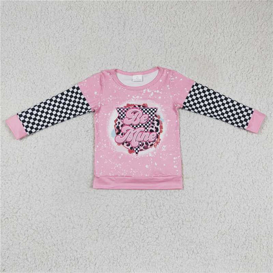 7.8 RTS NO MOQ Baby Girls Long Sleeve GT0086 Valentines Be Mine Long Sleeve Shirts Tops
