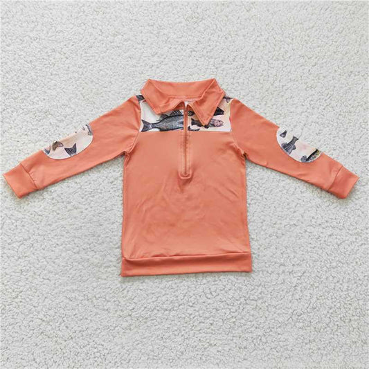 7.21 RTS NO MOQ Baby Boys Long Sleeve BT0128 Fishing Long Sleeve Pullover Shirts