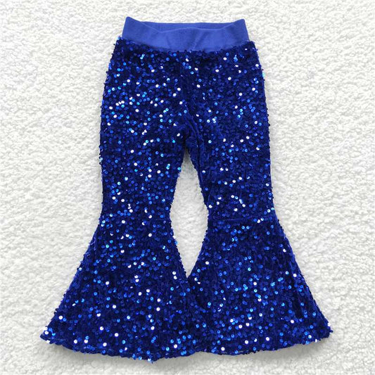 P0077 Birthday Party Baby Girls Sequin Bell Bottom Pants