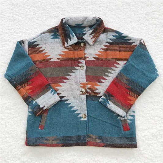 7.1 RTS NO MOQ Baby Boys Long Sleeve BT0284 Navy Western Aztec Jackets Cardigans