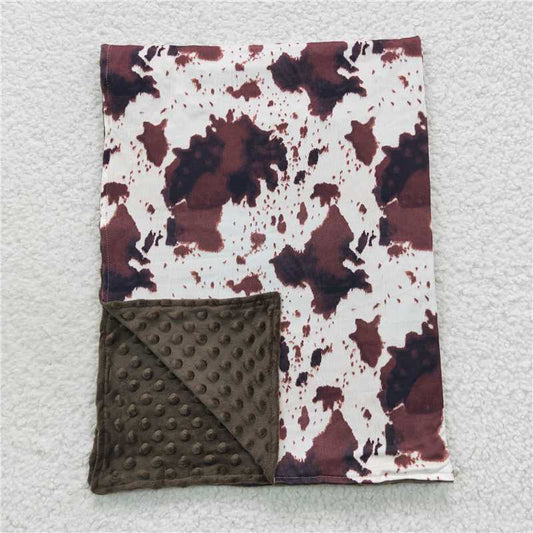 RTS NO MOQ Baby Kids Carpet BL0058 Brown Polka Dots Cowhide Print Blankets