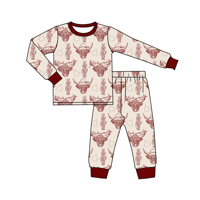 MOQ:5 Cow Design Cute Kid Long Sleeve Wholesale Boutique Kid Clothing