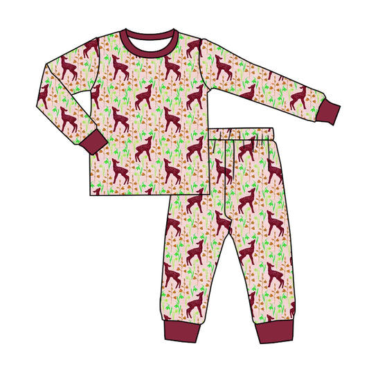 MOQ:5  Deer cute long Sleeve Wholesale Boutique Kid Clothing