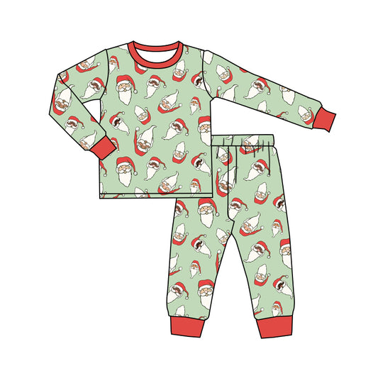 MOQ:5  Santa Cute Children Long Sleeve Wholesale Boutique Kid Clothes Sets