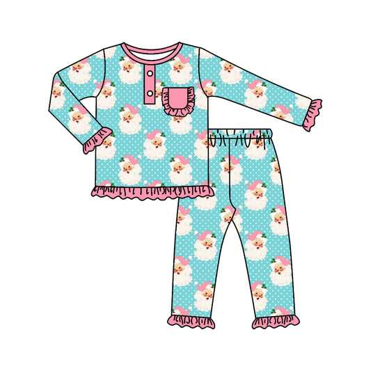 MOQ:5 Blue Long Sleeve Wholesale Boutique Kid Clothing Set