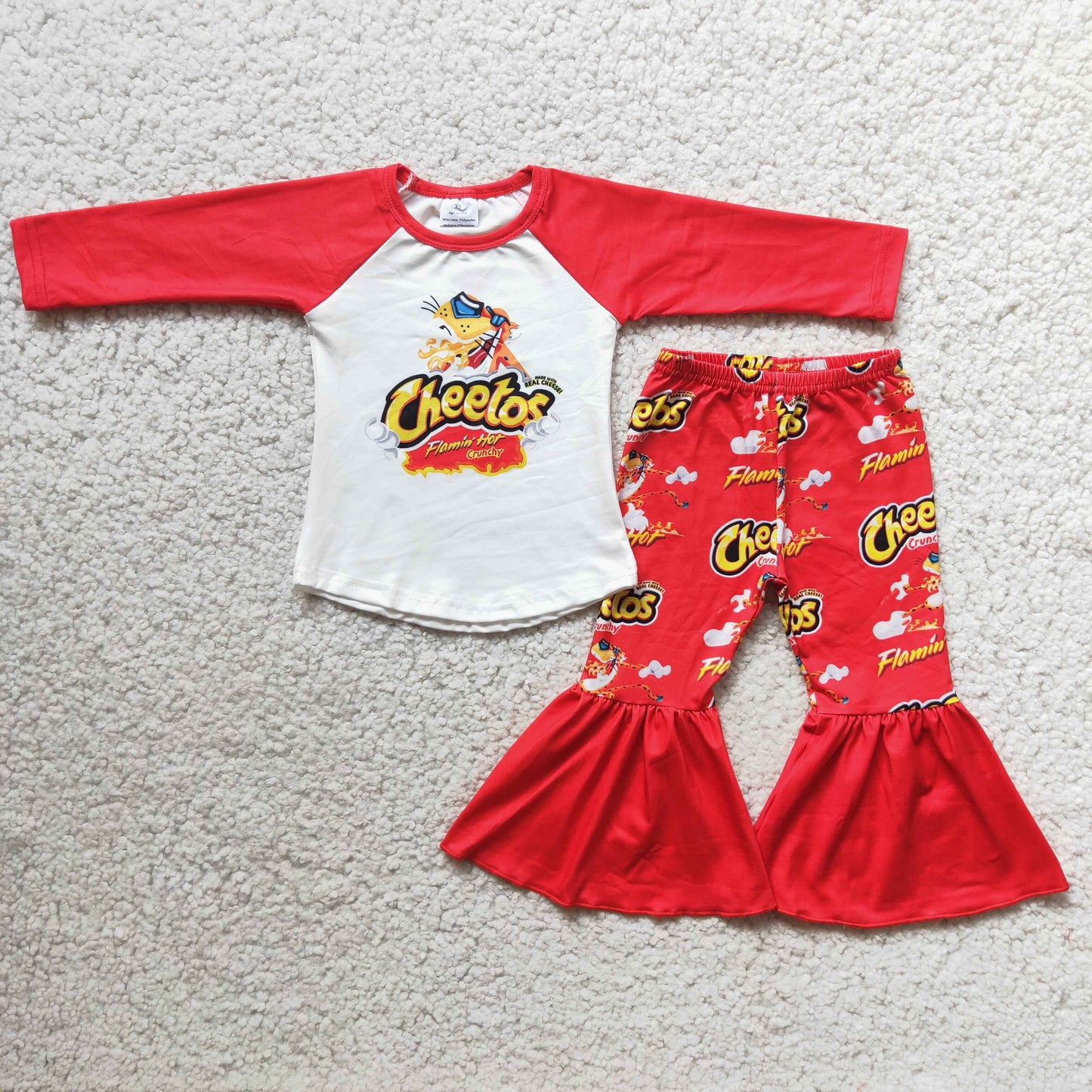 6 A1-12 Red Cartoon Children Clothing Long Sleeve Kid Boutique Outfits