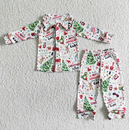 6 A1-30 Boys Christmas Pajamas Set