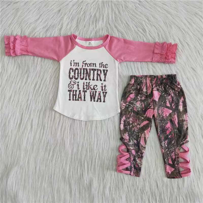 6 A10-12 Cute Children Long Sleeve Clothing Kid Summer Boutique Outfits