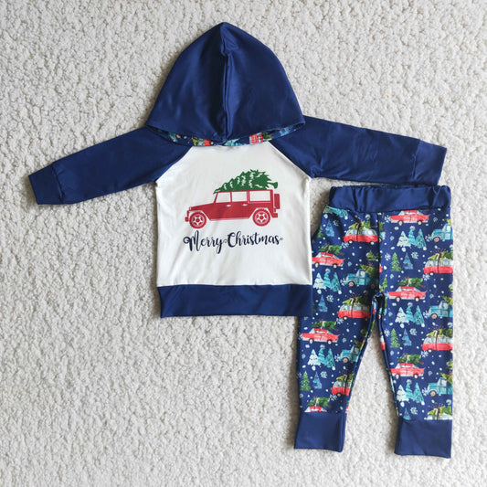 6 A12-13 Blue Christmas Children Clothing Long Sleeve Kid Boutique Outfits