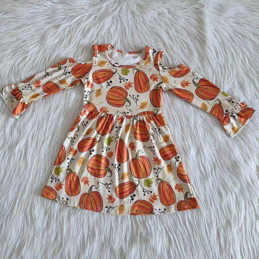 6 A12-2 Pumpkin Cute Children Clothing Kid Summer Boutique Dresses