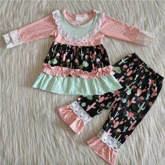 6 A14-11 Cute Children Long Sleeve Clothing Kid Summer Boutique Outfits