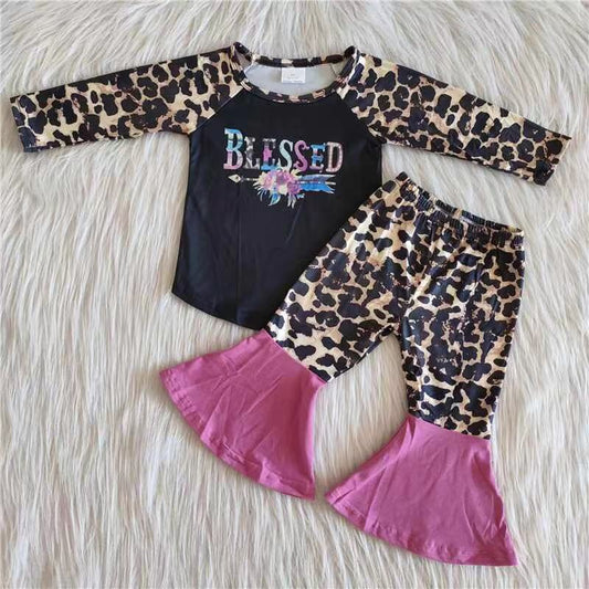 6 A14-12 Black Cute Children Long Sleeve Clothing Kid Summer Boutique Outfits