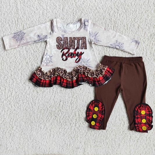 6 A18-5 Girls Santa Baby Outfit