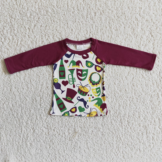 RTS Promotion Baby Boy Long Sleeves Mardi Gras Shirt