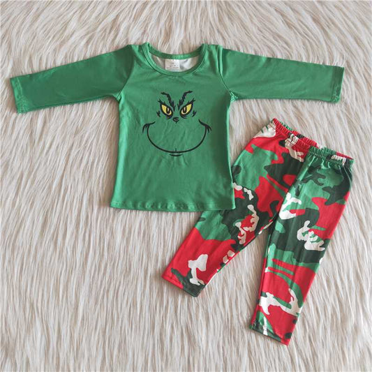 6 A24-16 Green Children Clothing Long Sleeve Kid Boutique Outfits