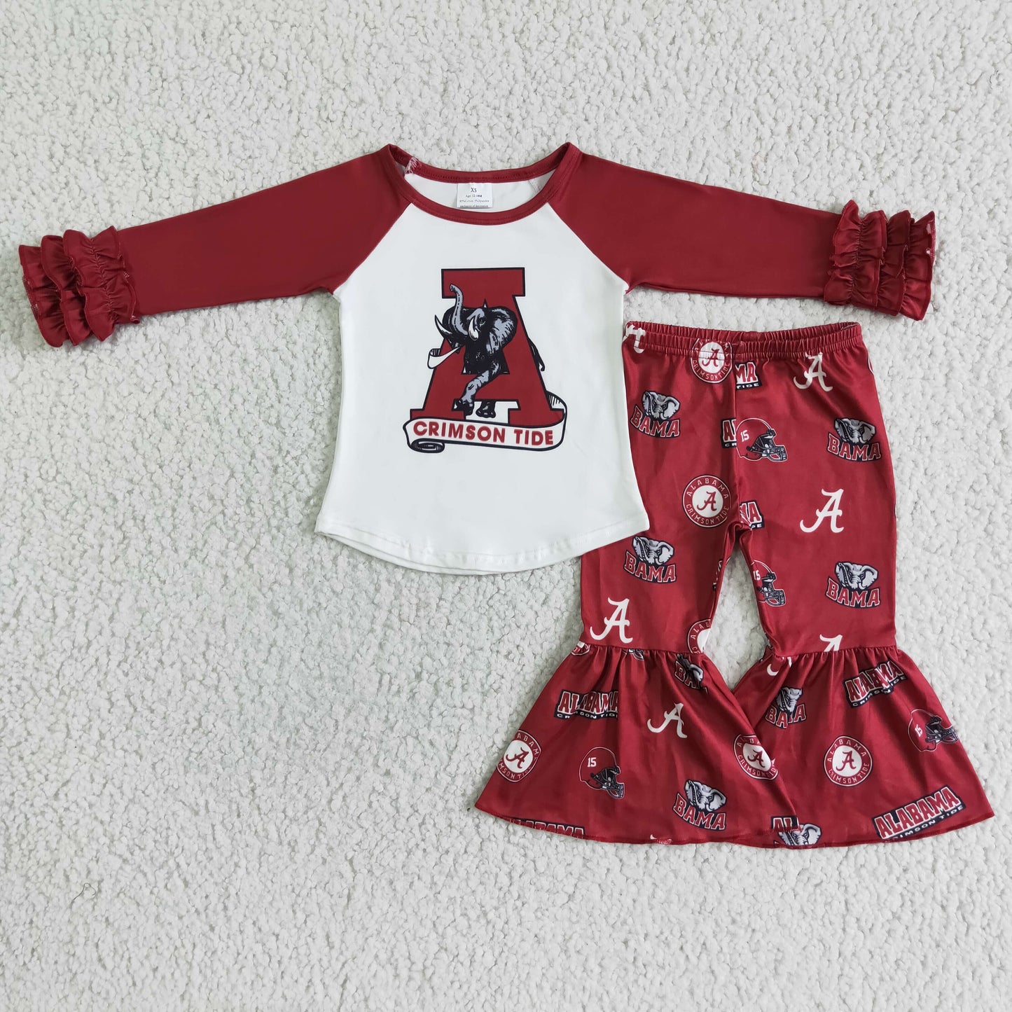 6 A25-1 Red Team Hot Sale Girl Long Sleeve Sets Kid Clothing