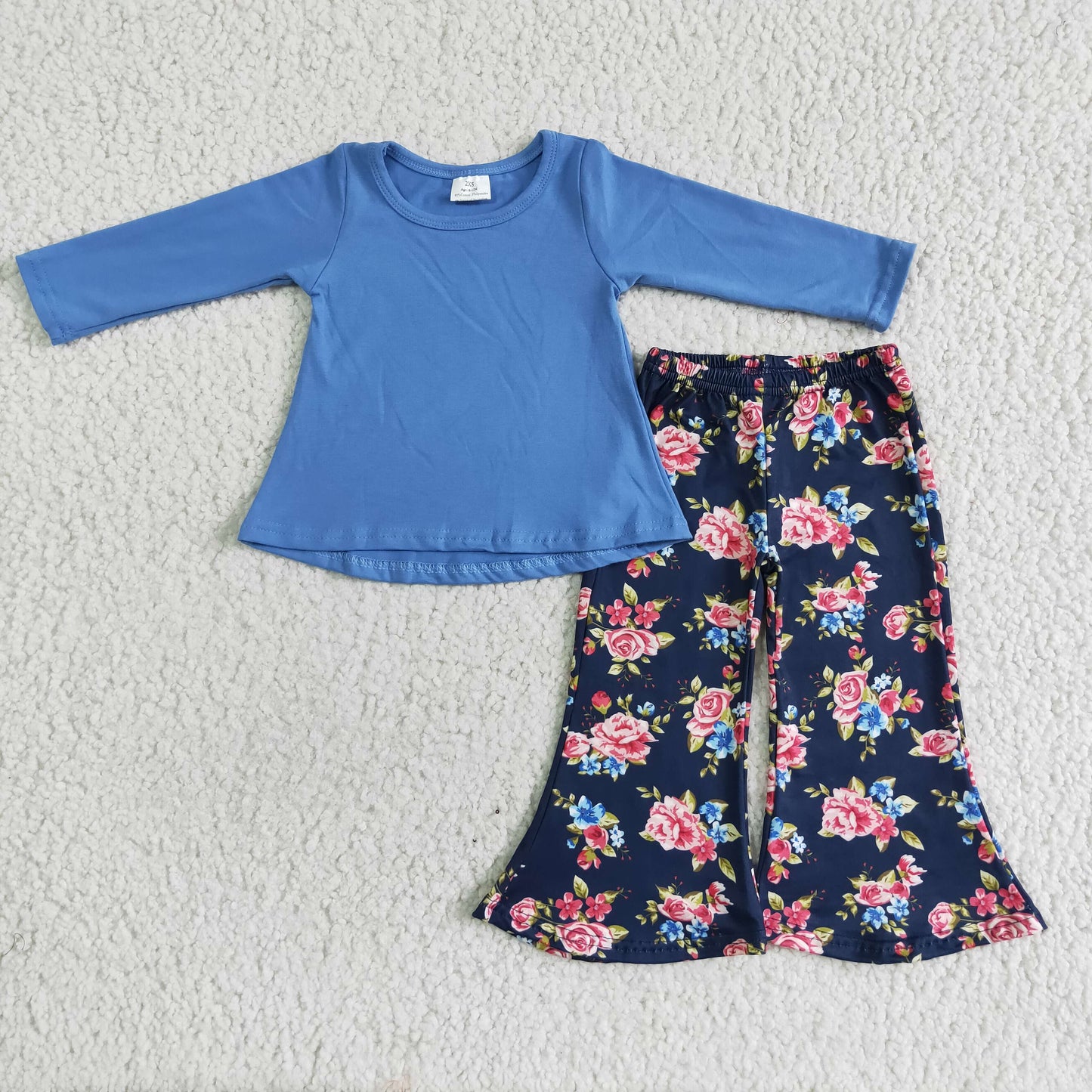 6 A25-3 Blue Children Clothing Long Sleeve Kid Boutique Outfits