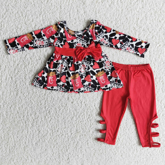 6 A25-30 Red Children Clothing Long Sleeve Kid Boutique Outfits