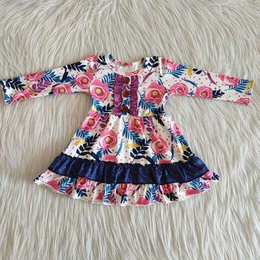 6 A28-14 Floral Cute Children Clothing Kid Summer Boutique Dresses