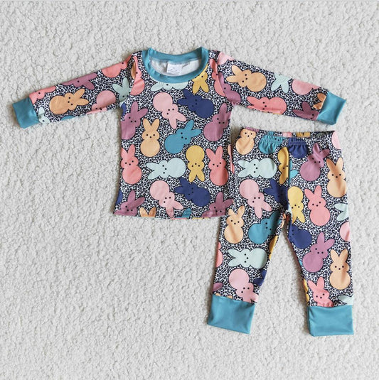 6 A29-4 Baby Boys Easter Pajamas Set