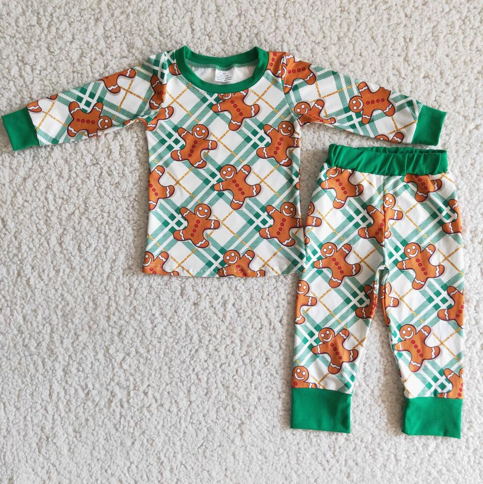 6 A3-26 Boys Christmas Gingersnap Pajamas Set