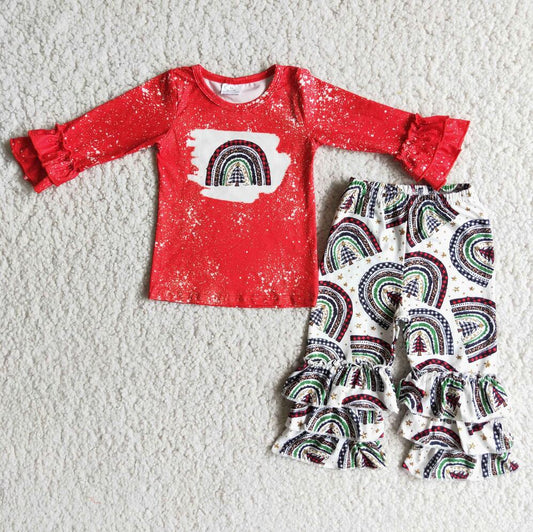 6 A6-19 Cute Christmas Tree Rainbow Outfit