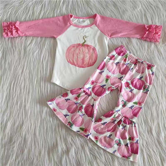 6 A8-30 Pumpkin Children Long Sleeve Clothing Kid Summer Boutique Outfits