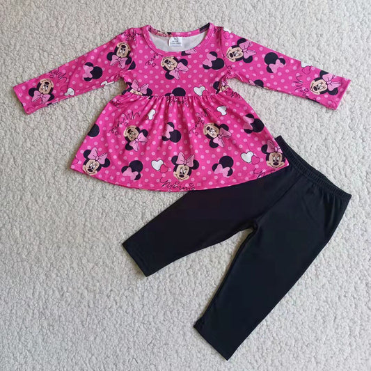 6 B1-1 Rose Red Children Clothing Long Sleeve Kid Boutique Outfits