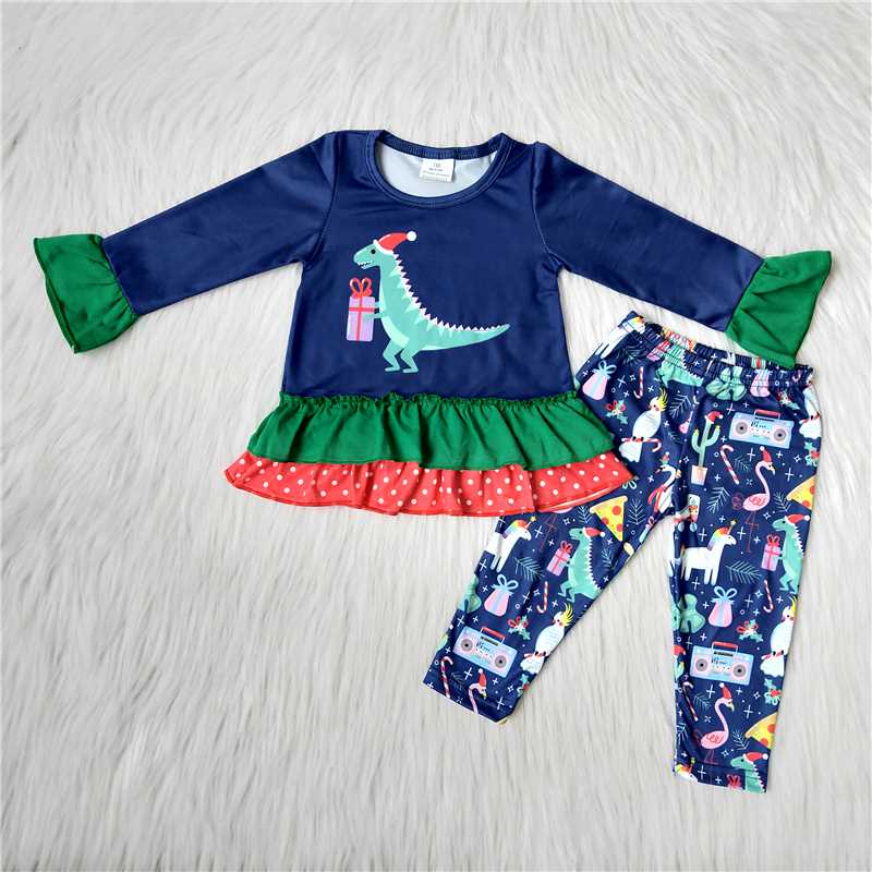 6 B10-21 Blue Children Clothing Long Sleeve Kid Boutique Outfits